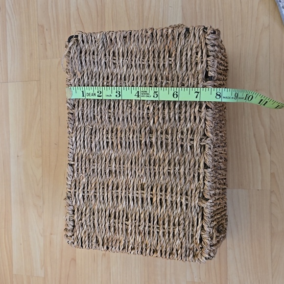 Rectangular Seagrass Baskets With Lids Beige Storage Basket 11"×7.5"×5" - Picture 5 of 7